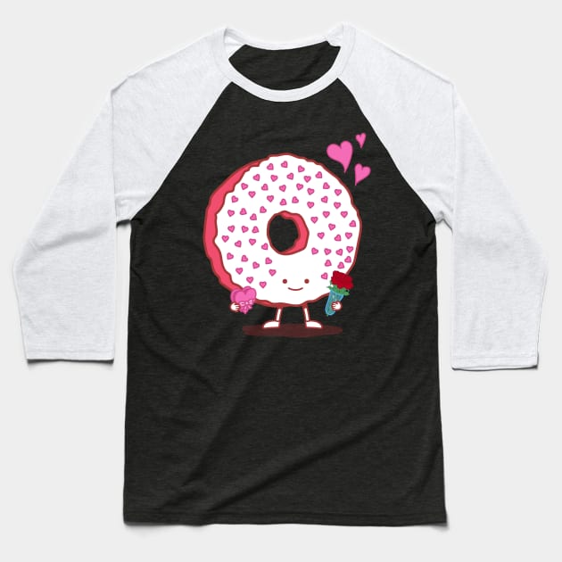 The Donut Valentine Baseball T-Shirt by nickv47